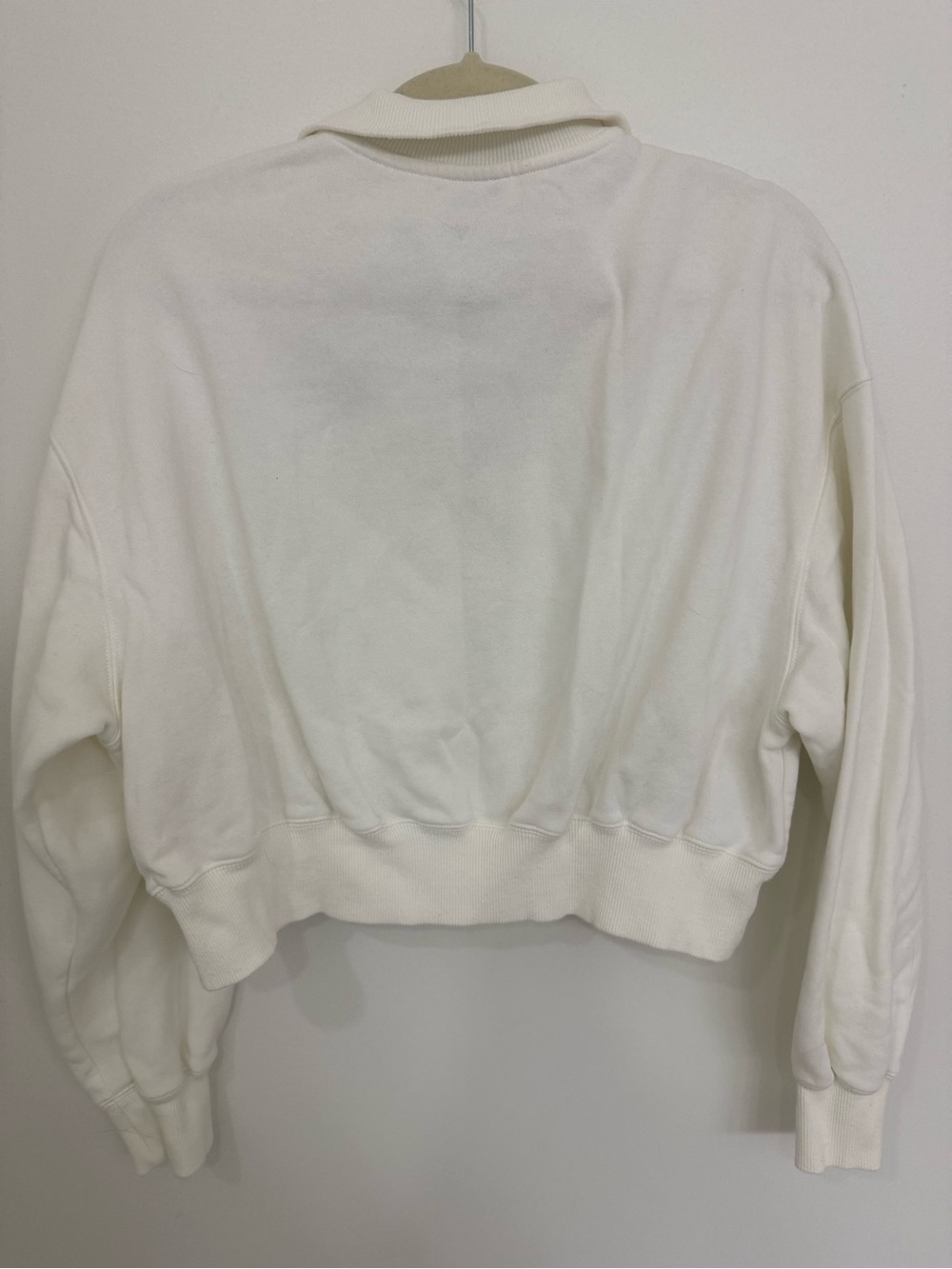 Nike Women's White Half-Zip Cropped Sweatshirt Women’s Size Medium - Picture 2 of 3